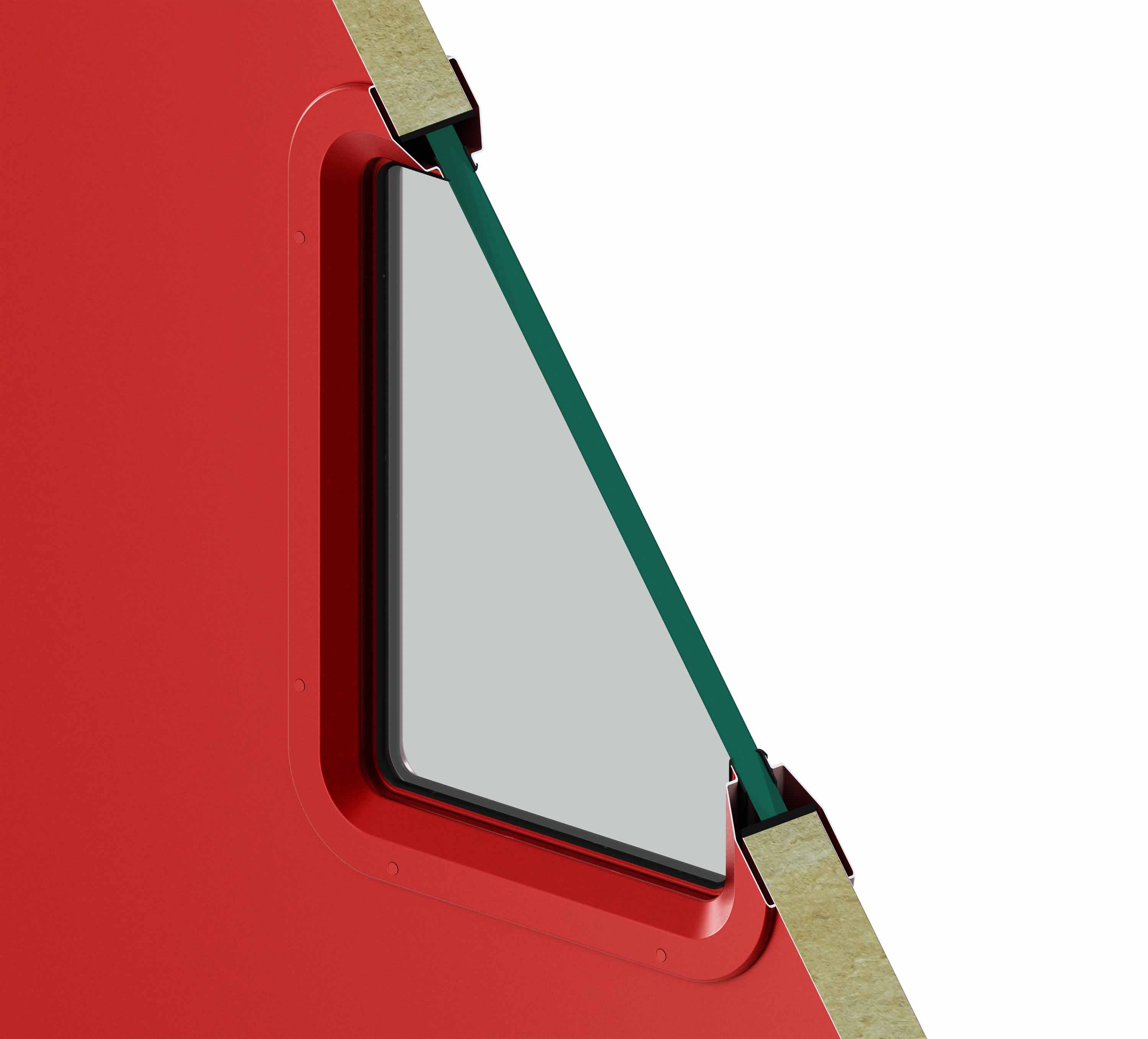 Стандартное стальное окно 300 × 400 мм с заполнением противопожарным стеклом толщиной 22 мм. Стальное окно нестандартных размеров под заполнение противопожарным стеклом 22 мм.